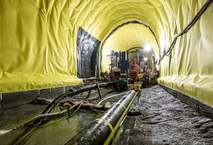 Der Innenausbau des neuen Albulatunnels ist in vollem Gange. Aktuell aber ist Winterpause angesagt.